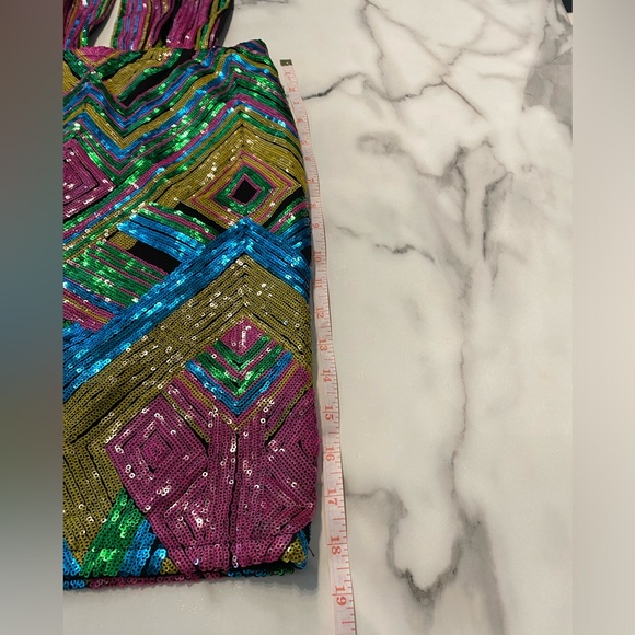 Fashion nova dress, mini multicoloured sequin party cocktail dress - Picture 11 of 16